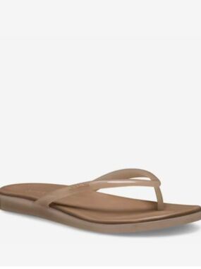 CROCS Comfort Foam Women's Flip Flop Sandal in Tan